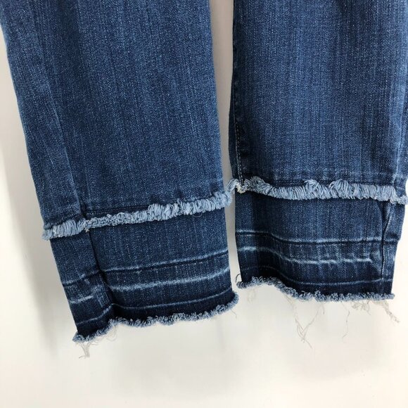Lane Bryant blue Stretch  Distressed Skinny Jeans Double Released Hem Size 20 - Picture 13 of 16